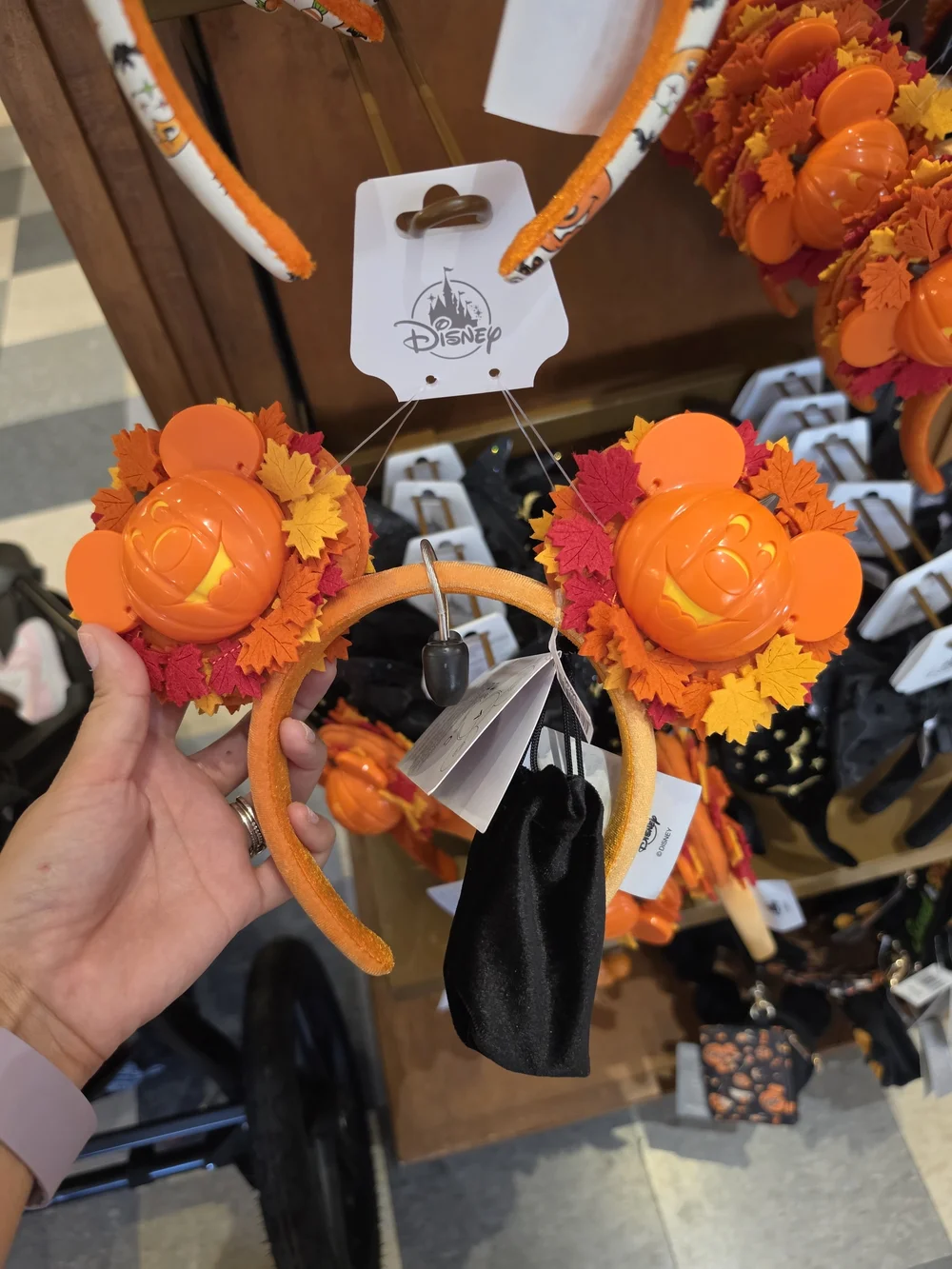 Disney Orange and Red Pumpkin Mickey Ear Headband